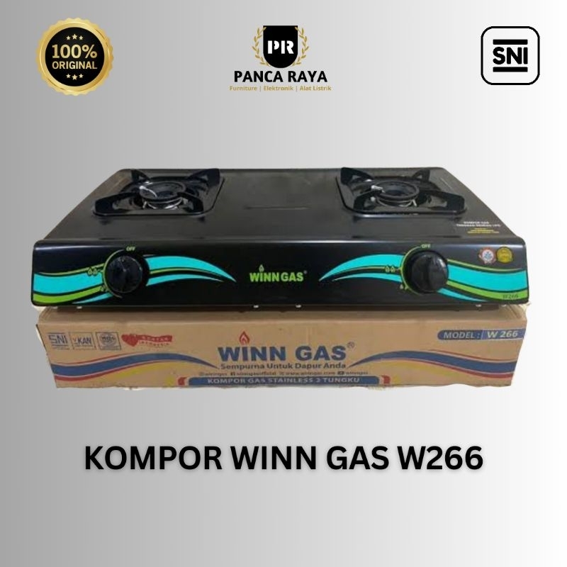 KOMPOR GAS 2 TUNGKU WINN GAS W266 - KOMPOR WIN GAS TEFLON