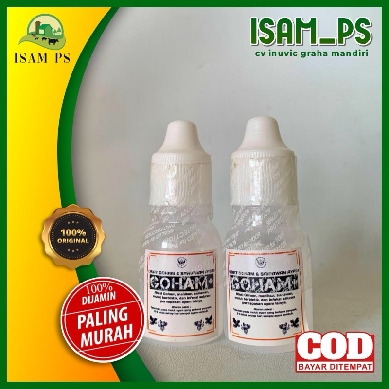GOHAM+ Obat Ayam manikan,goham,sariawan & penyakit paruh - 10ml