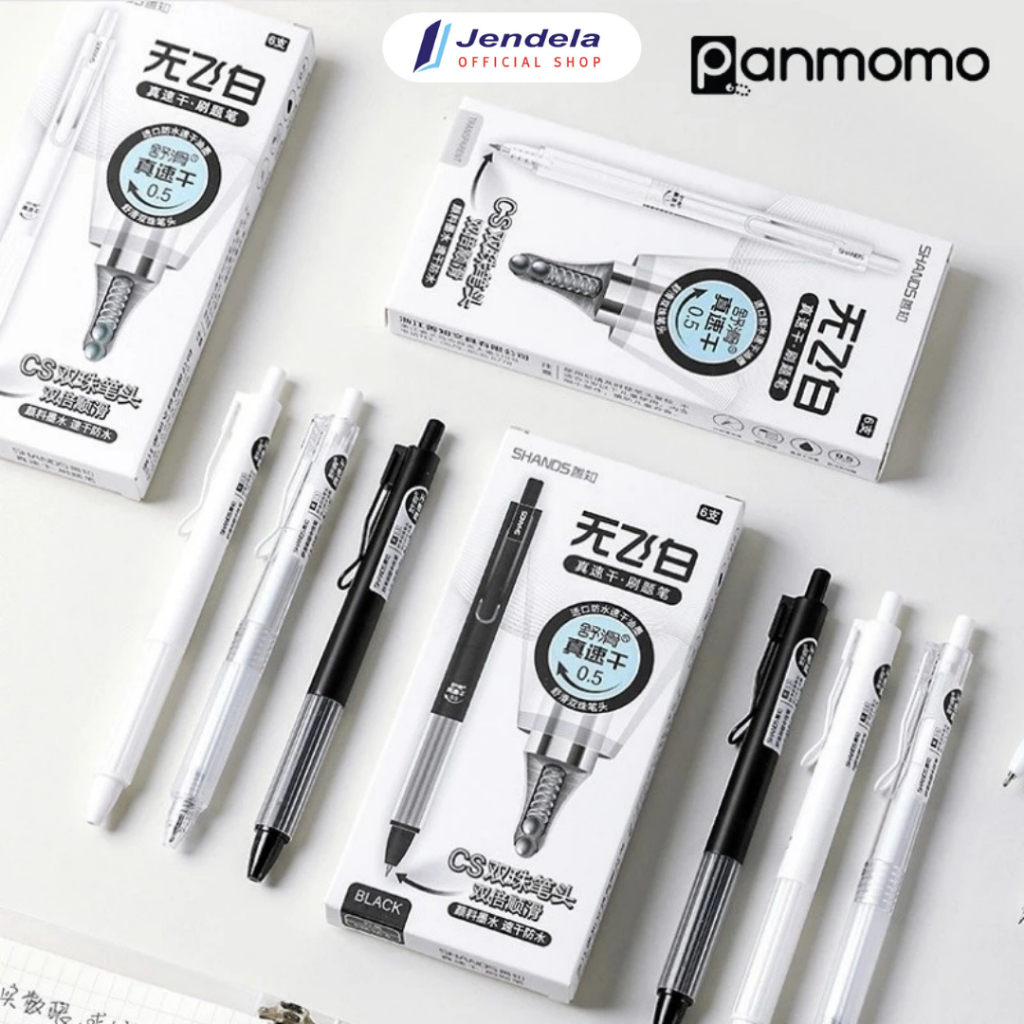 

Bolpoin Gelpen PANMOMO Double Bead Quick Dry Gel Pen Monochrome - Pulpen Gel Hitam Cepat Kering ATK