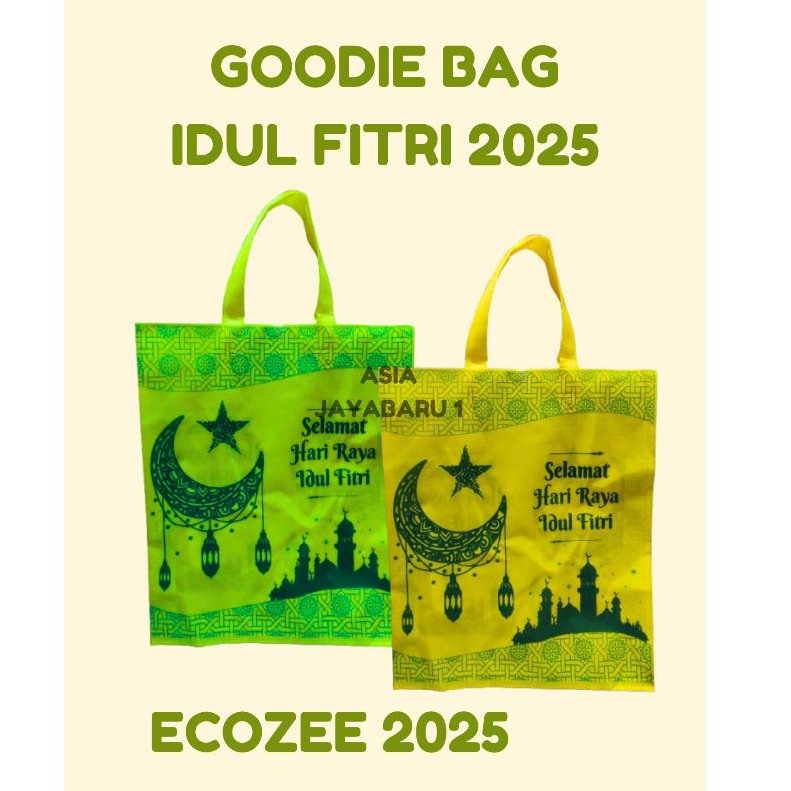 

1 LUSIN - Goodie Bag Spunbond Lebaran WILCO / ECOZEE 38X45X8 VER 2025 Sablon 4 SISI IDUL FITRI