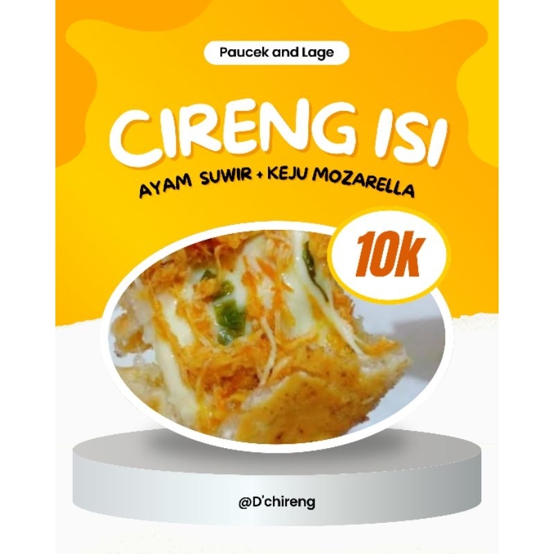 

Cireng isi ayam suwir + keju mozarella