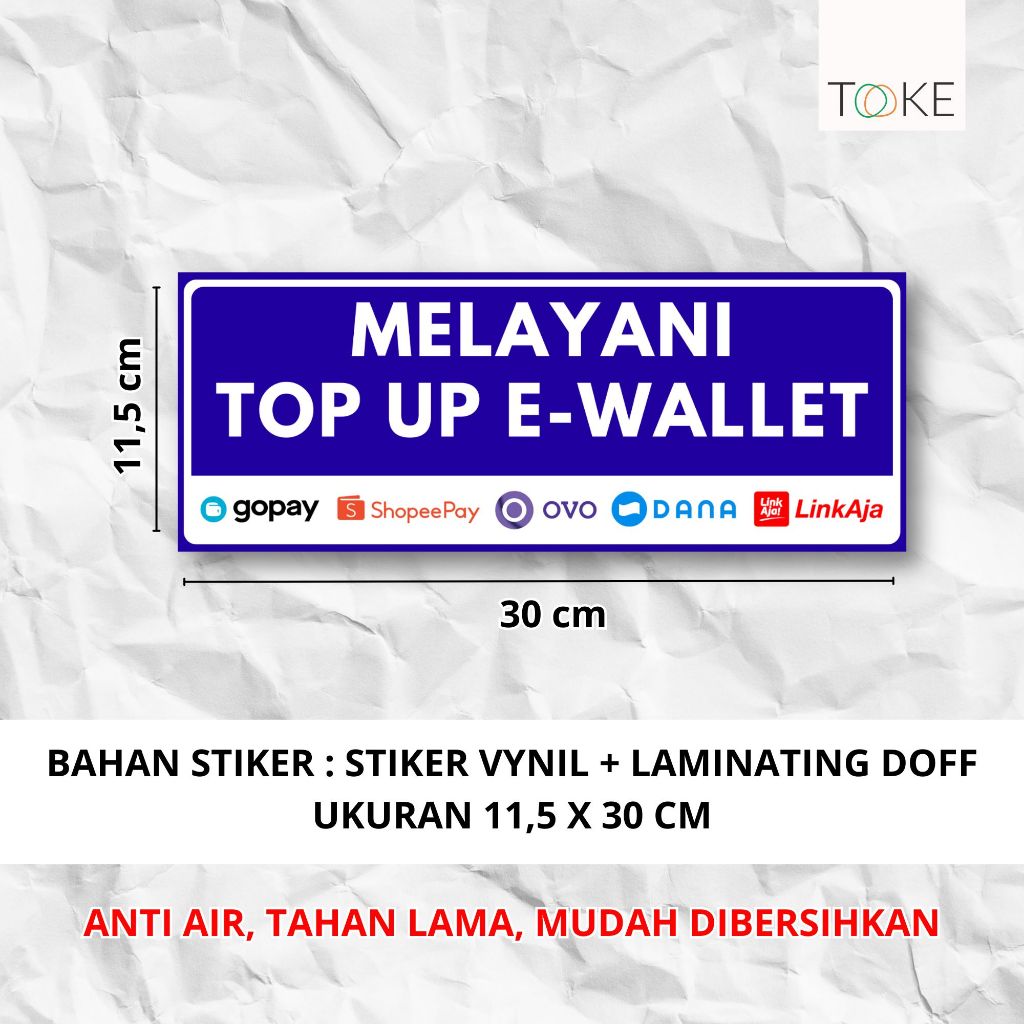 STIKER TOP UP E-WALLET VINYL / STIKER IS PULSA DAN TOP UP E-WALLET by.TOOKE