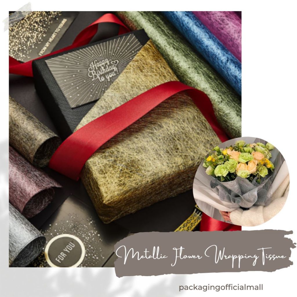 

METALLIC FLOWER WRAPPING TISSUE / KERTAS TISU / KERTAS BUKET BUNGA / FLORIST PAPER / CELLOPHANE
