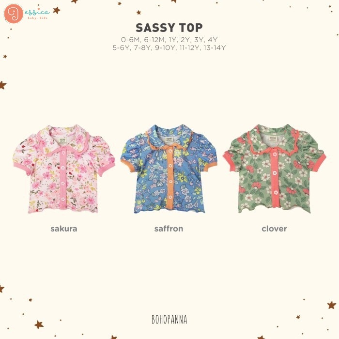 BOHOPANNA - SASSY TOP - Atasan Anak Perempuan