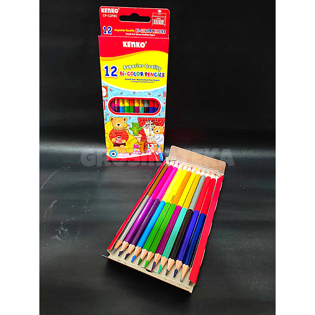 

PENSIL WARNA, PULAS DUO COLOR 12 WARNA BICOLOR KENKO