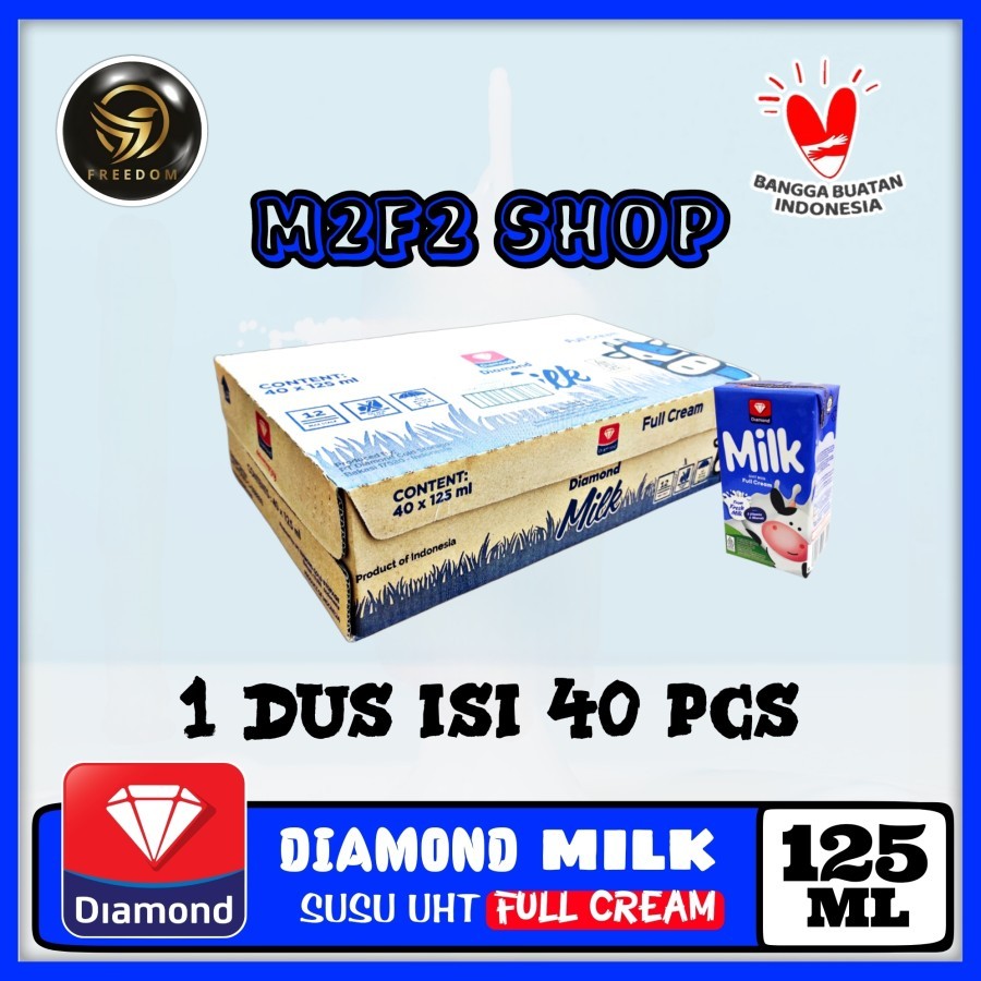 

DIAMOND MIlk Susu Kotak UHT Full Cream | Plain - 125 ml (Kemasan Karton)