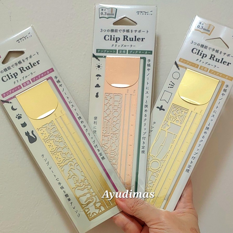 

Midori Clip Ruler Stencil Templates Bookmark - penggaris-pembatas buku