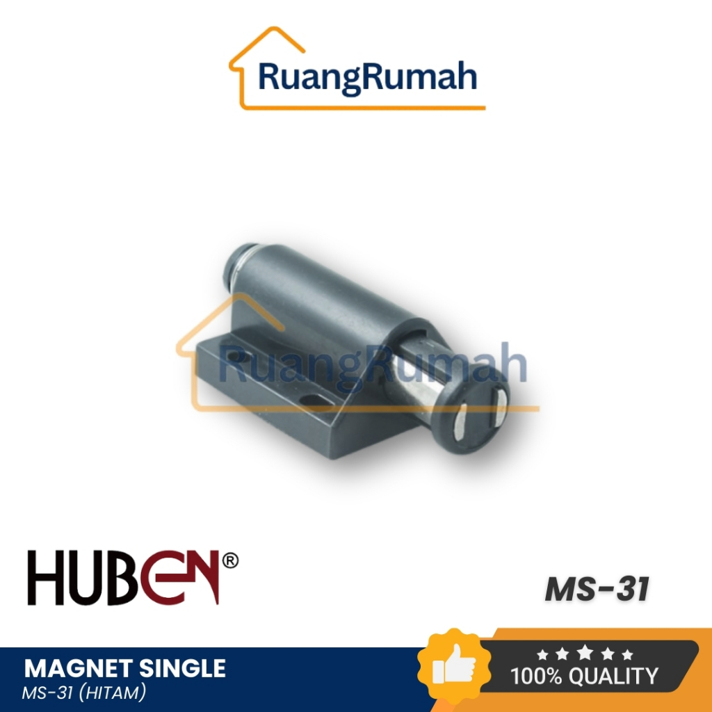HUBEN MS-31 Magnet Pintu Lemari Hitam Besi Plastik / Magnet Pintu Kaca/ Magnet Catch Isi 1 Pcs