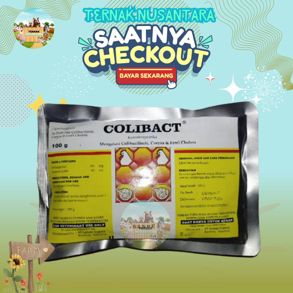 COLIBACT Serbuk 100 gram Obat Ayam Babi Colibacillosis Coryza Fowl Cholera