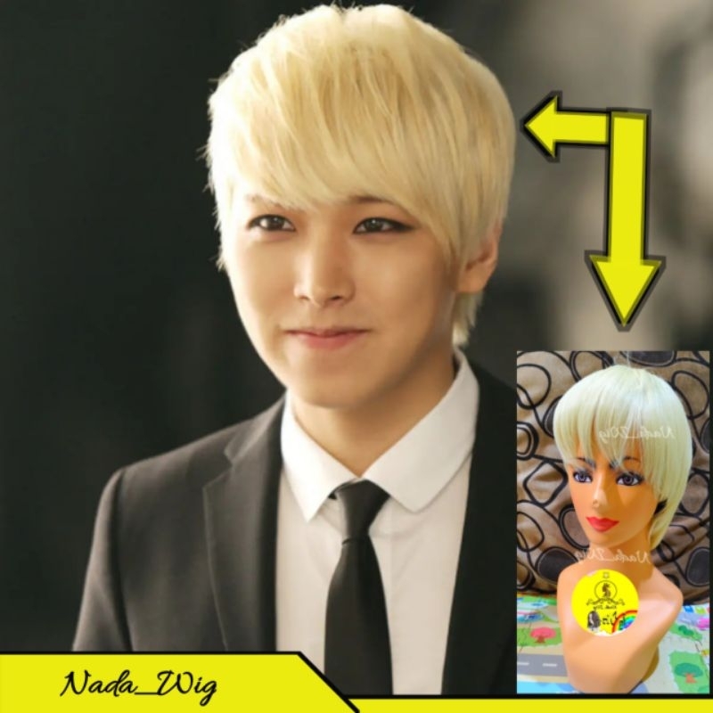 WIG RAMBUT PALSU PRIA KOREA/WIG COWOK PONI KOREAN/WIG PRIA KOREA STYLE WARNA PUTIH TULANG