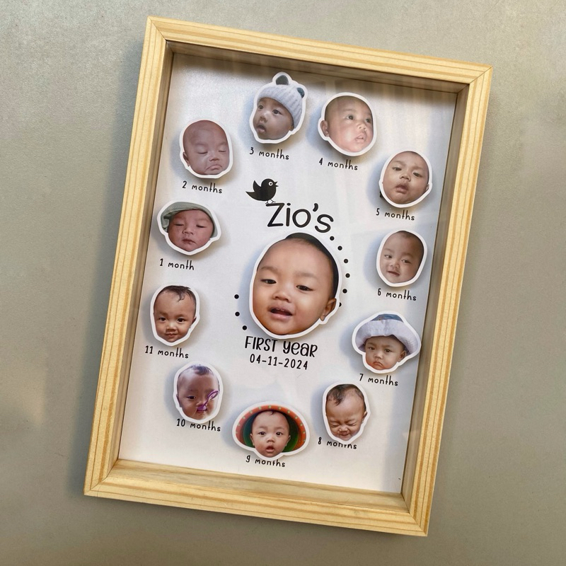MILESTONE BABY 0-12month / first year baby / frame pigura / foto bayi /scrapbook bayi / foto bayi 3d