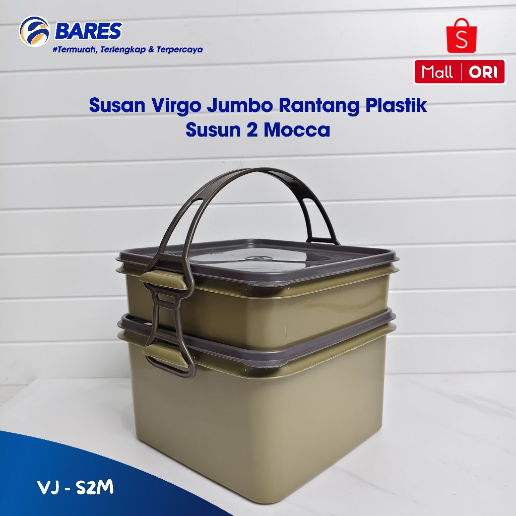 Susan Virgo Jumbo Rantang Plastik Susun 2 Mocca