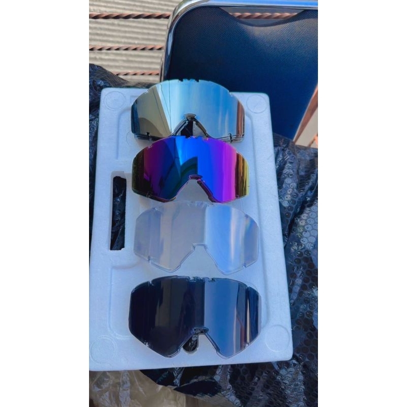 Lensa Goggle / Goggle inko Kaca Mata Goggle Inko Lensa Aja Iridium Silver Plangi Hitam Bening