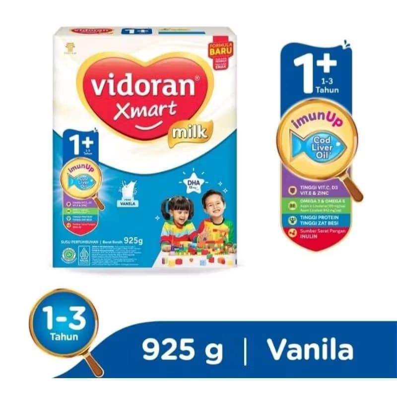 

vidoran Xmart Milk 1+ Vanila / Madu 925g Susu Formula Pertumbuhan Anak 1-5 tahun 1box