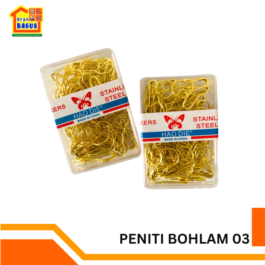 Peniti Bohlam Hijab Lucu / Jarum Jilbab Bohlam Anti Karat EMAS