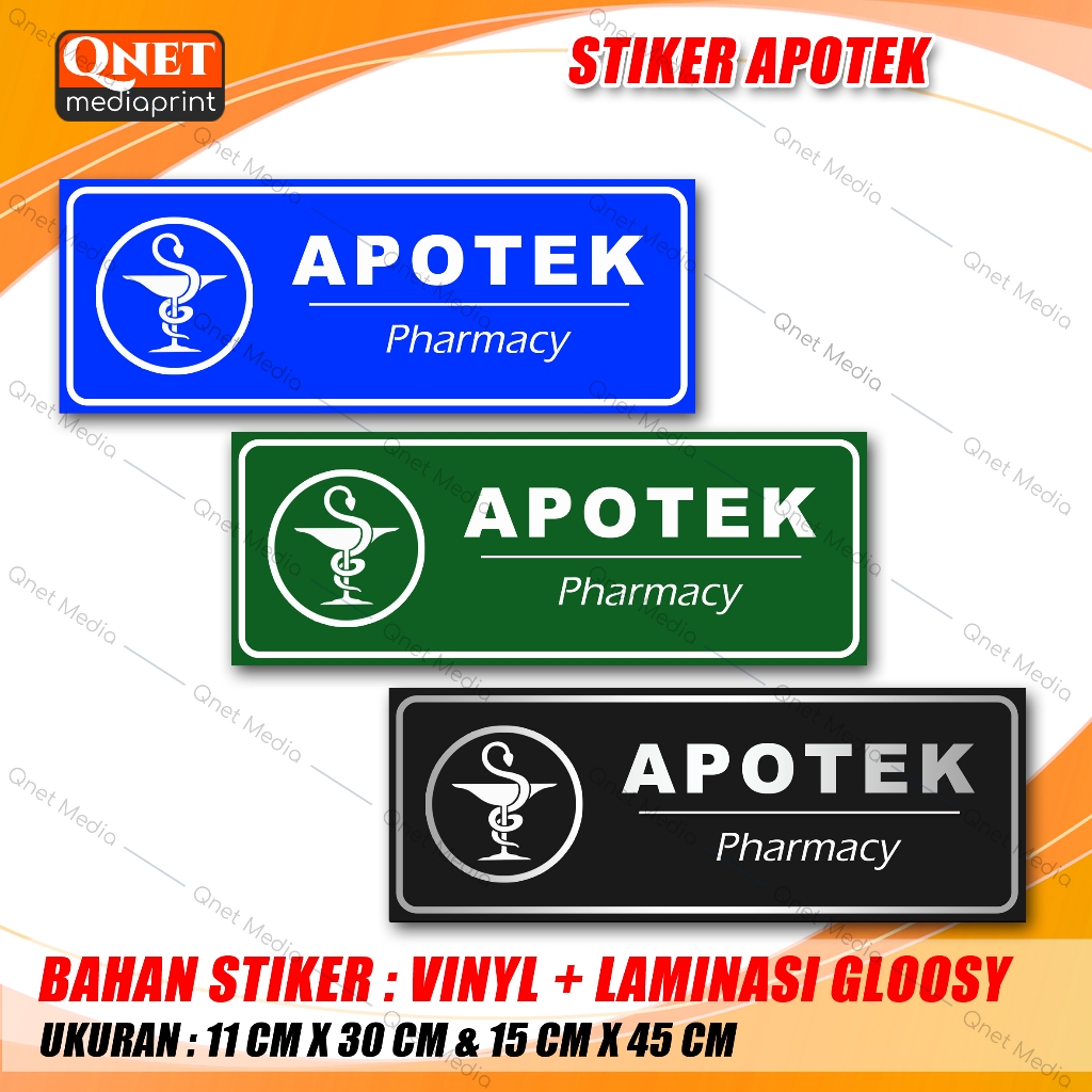 

STIKER APOTEK | BAHAN VINYL + LAMINASI GLOSSY