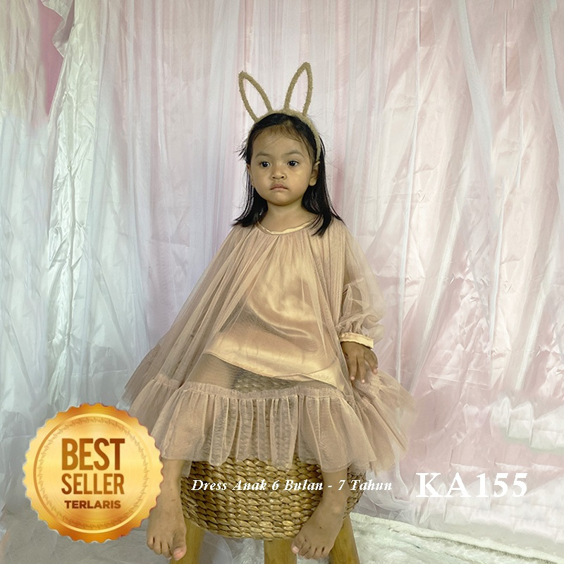 Coklat Dress Tutu Model Terbaru 2025 Gaun Pesta Ulang Tahun Anak 1 Tahun Acara Kondangan Warna Coksu