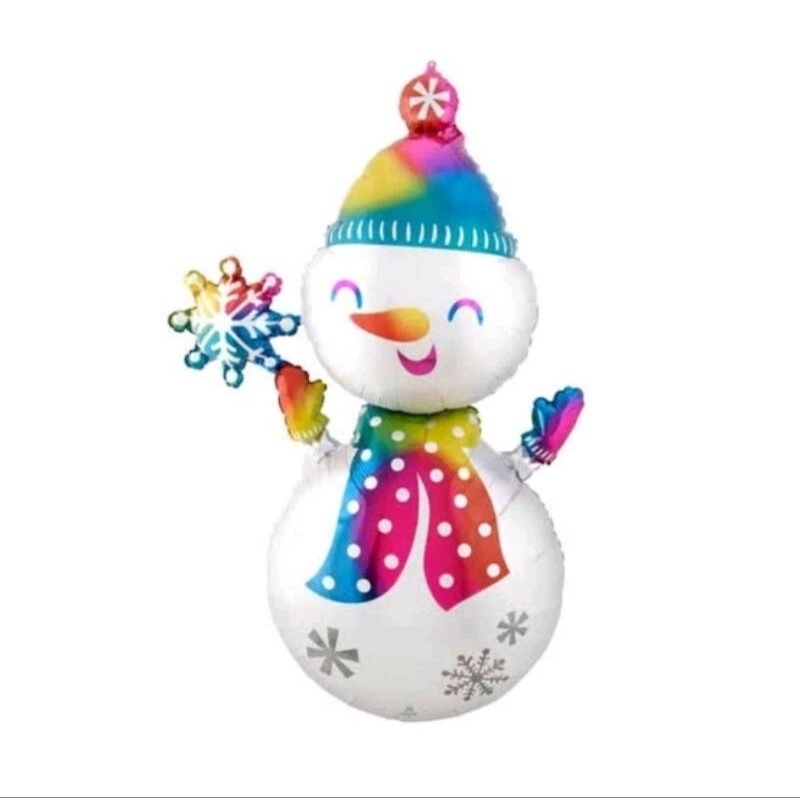 Balon foil snowman jumbo besar boneka manusia salju merry christmas hari raya natal snow man dekoras