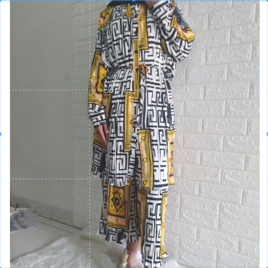 Set Iymel  Setelan Bangkok Kulot Plisket 19053