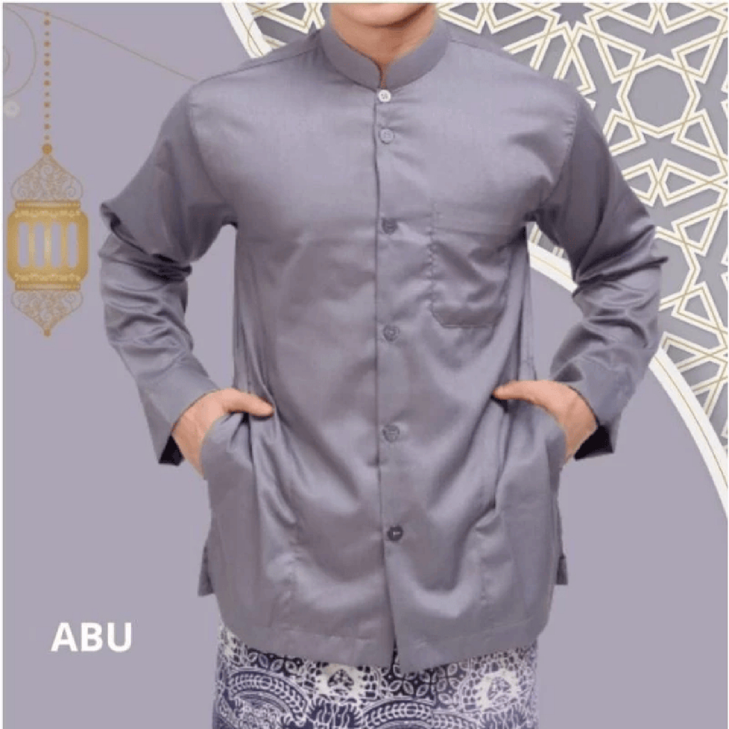 Baju Muslim Koko Habib Haibah Habib Polos Saku Samping