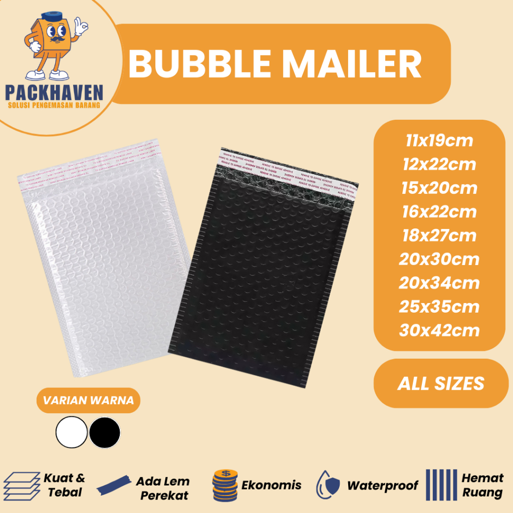 

Bubble Mailer All Sizes PackHaven Amplop Bubble Grosir/Amplop Bubble Murah /Bubblewrap Bag Packaging
