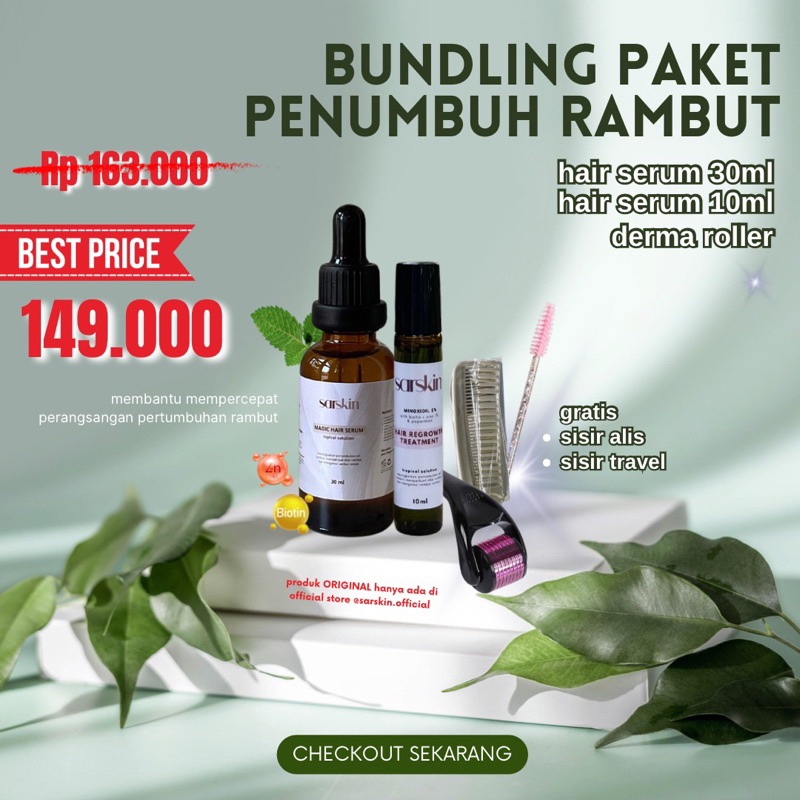 Promo Paket Bundling SARSKIN PENUMBUH RAMBUT 30+10+Derma