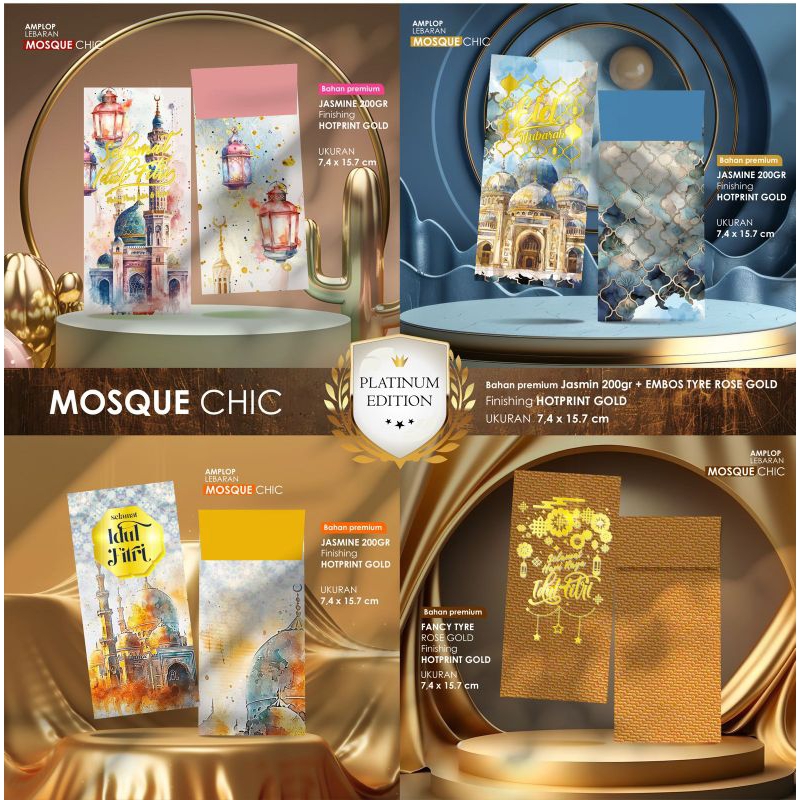 

amplop lebaran platinum tulisan timbul hot print isi 8 lembar