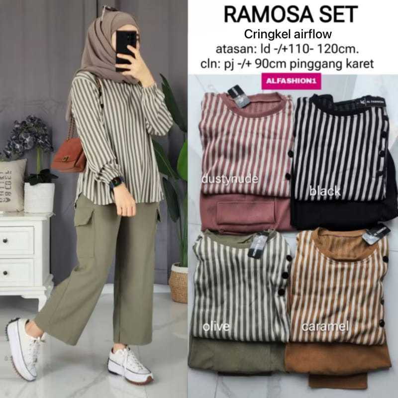 LD 110 120 130CM XL XXL XXXL ONE SET RAMOSA JUMBO ONE SET SALUR CRINGKEL AIRFLOW CELANA POLOS CARGO