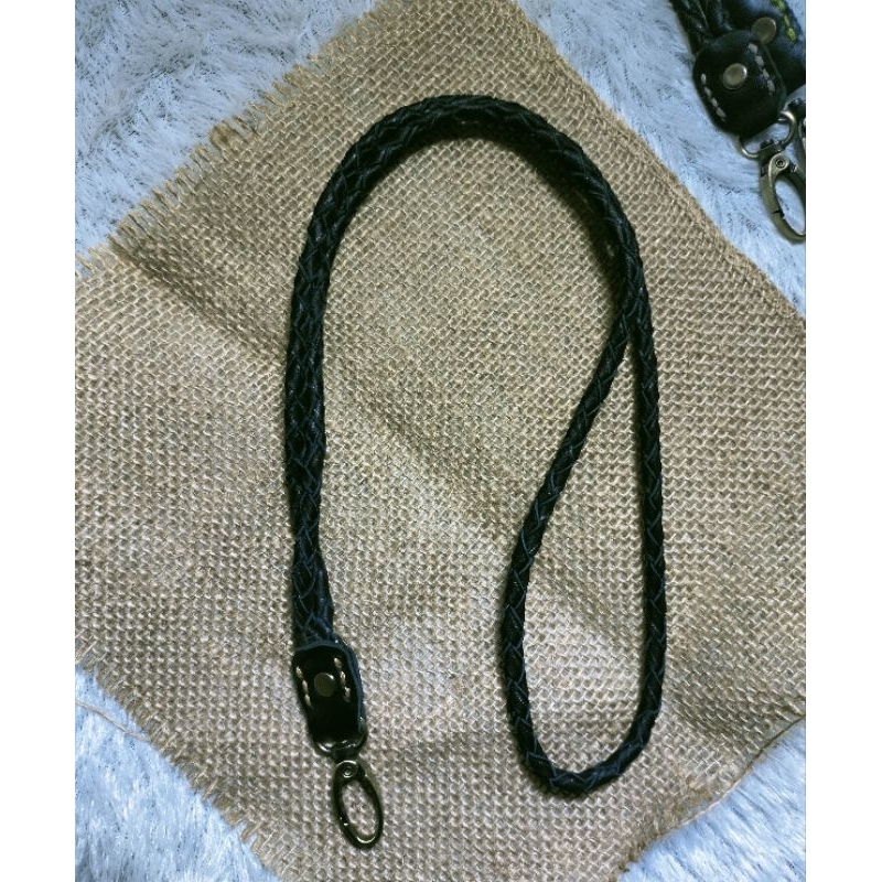 

tali id card anyaman kulit asli/kalung id card anyaman