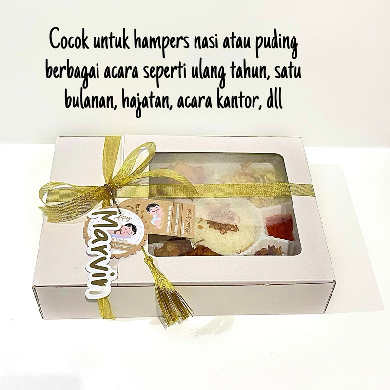 

Dus Nasi Kotak warna PUTIH | Kotak Catering Sekat Premium Dengan Mika | Dus Pudding sekat botol Vla Jendela Mika | Kotak Hampers Catering Premium Tebal | Box Puding Sekat Vla | Dus Tart Susu | Box Kue Hampers | Dus Hampers Murah | Kotak Kue | Dus Lasagna