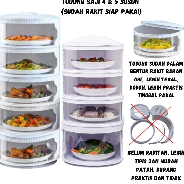 Big Surprise  Tudung Saji Rak Susun Tempat Penyimpanan Makanan Rakitan 2 3 4 5 Tingkat Tebal Tertutu