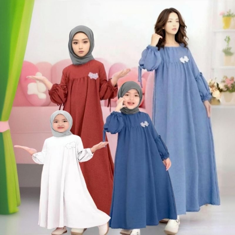FAST DELIVERY GAMIS PEREMPUAN RAYON CRINKLE AIRFLOW 0-17 TAHUN & DEWASA RAGAM WARNA DRESS