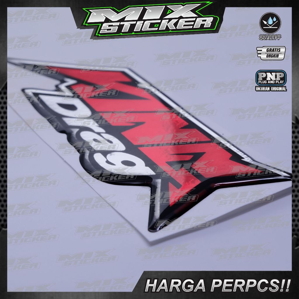 Emblem timbul king drag / emblem king drag / Stiker timbul king drag