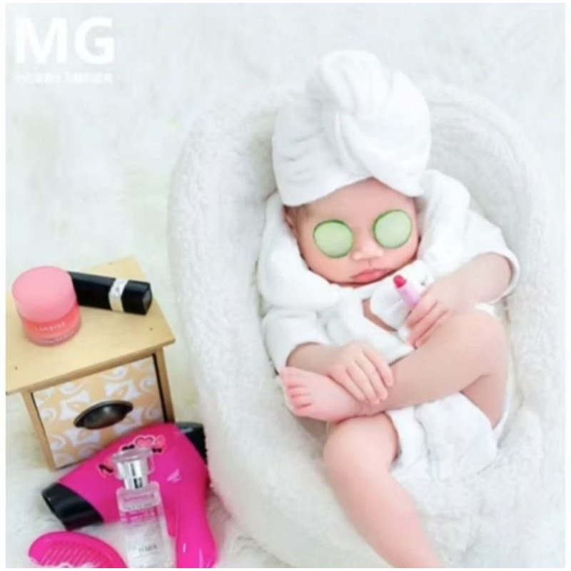 Kustom Handuk Bayi Fotografi Newborn ( 1 Set Handuk + Jubah Mandi Bayi ) Untuk Foto