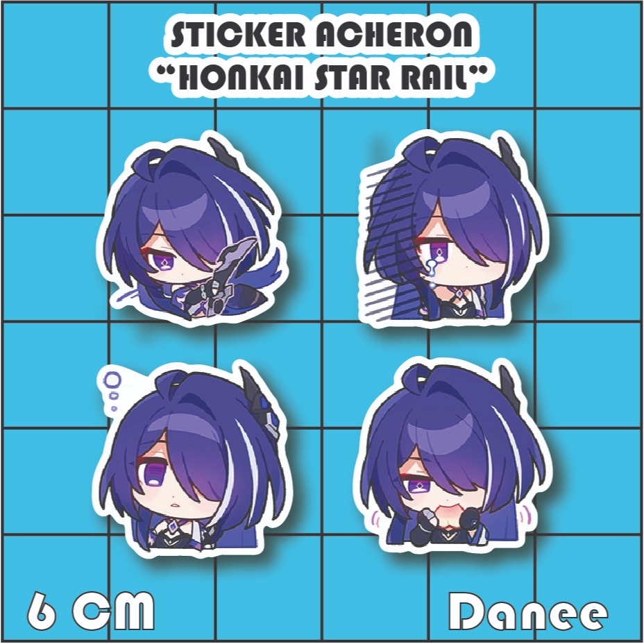 

[Stiker Honkai Star Rail Vinyl Anti Air] Acheron, Stiker Anime Vinyl Tahan Air & Awet, ukuran +-6cm