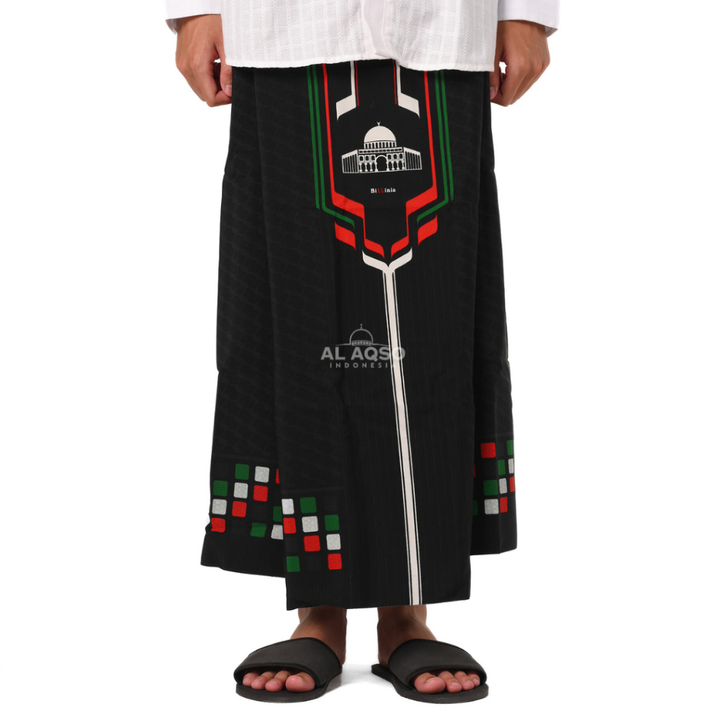 Al Aqso | Sarung Motif Palestina Sarung Palestina Hitam Putih 001