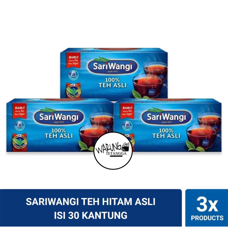 

Sariwangi Teh Hitam Asli Isi 30 Kantung Celup 3 pack