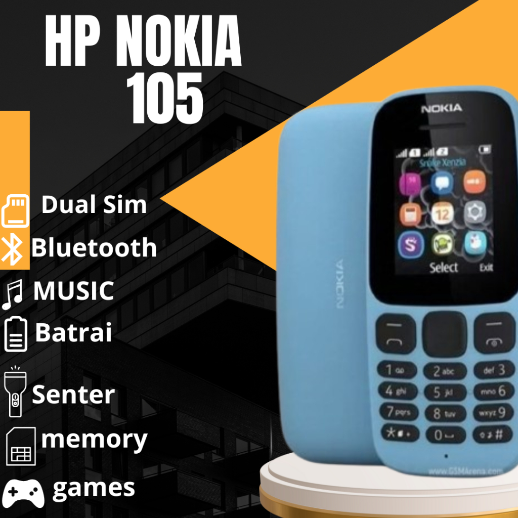 Hp Nokia 105 Hp Jadul Murah Dan Gress  Dualsim  105 Dual sim  Bahasa Indonesia Hitam-Biru-Pink-Putih