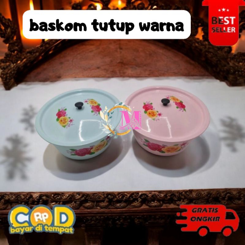 [CM] baskom tutup warna bunga 22 cm