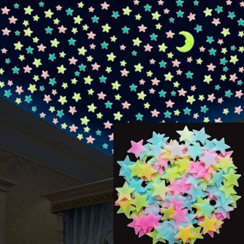 

Stiker Bintang 3D Menyala dikegelapan isi 1pack