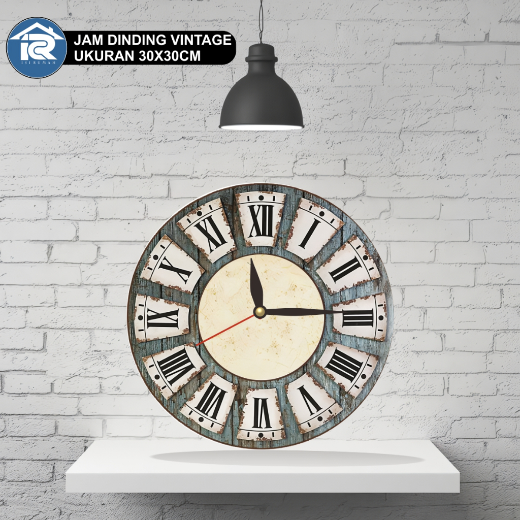 JAM DINDING VINTAGE UNIK / JAM DINDING KLASIK / WALL CLOCK WALL DECOR RUANG TAMU RUANG KAMAR IR17