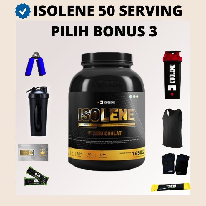 

Isolene Strawberry 1650gr/50 Sachet Kualitas premium - Whey protein isolate Evolene