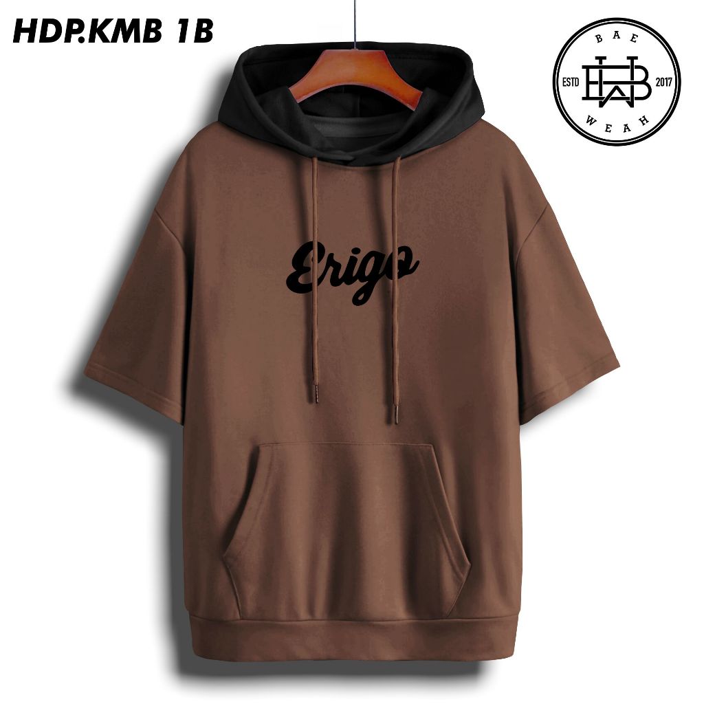 TERMURAH  COD Sweater Hoodie Pria LENGAN PENDEK Distro ERIGO Big Size Jumbo M - XXL