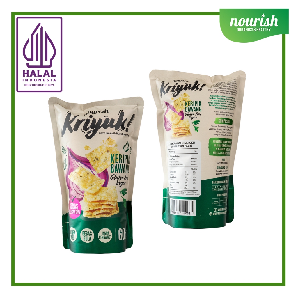 

Ay00! KRIYUK! Keripik Bawang Gluten Free Vegan Bebas Kolesterol, NO MSG 60gr