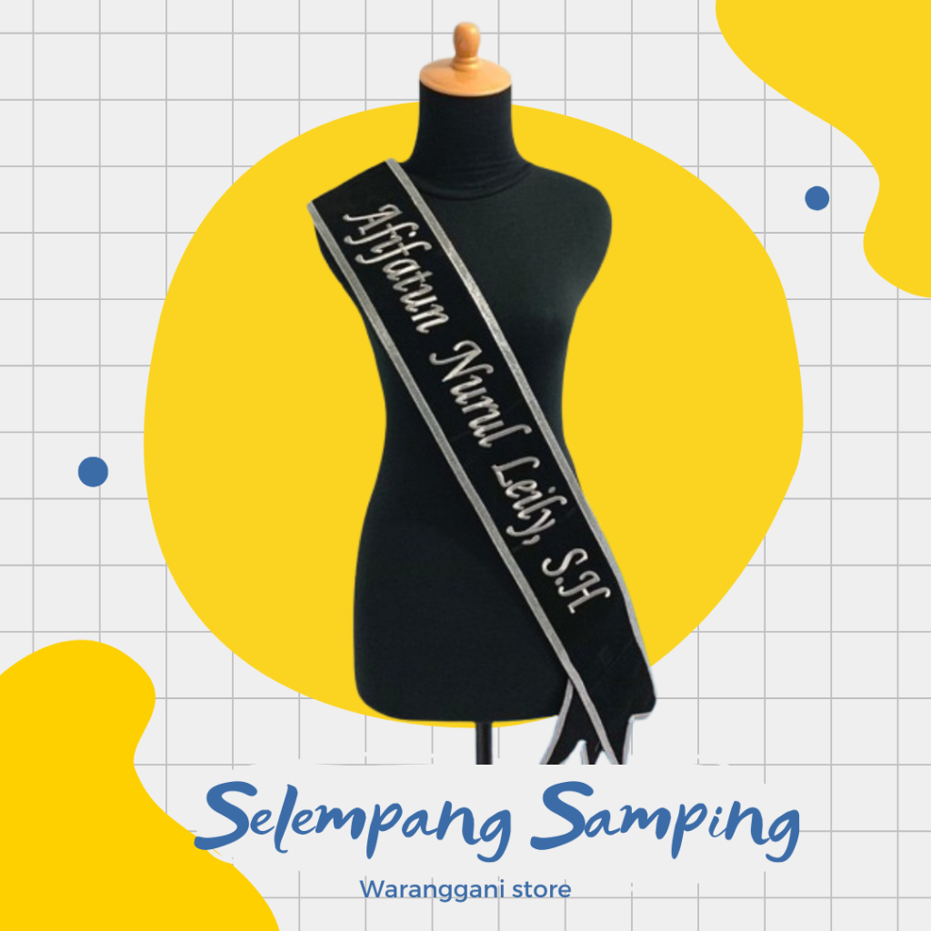 CUSTOM NAMA SELEMPANG WISUDA SAMPING | SELEMPANG WISUDA BAHU | SELEMPANG WISUDA MURAH