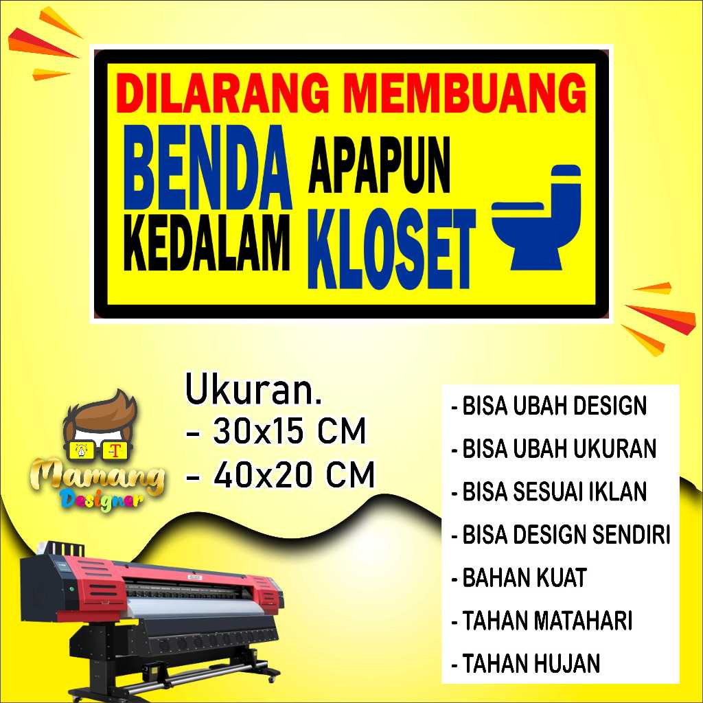 

Sticker Tempelan Tulisan Peringatan Di WC Kuning