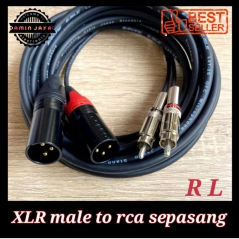 Kabel xlr male to rca / kabel dual xlr male to dual rca