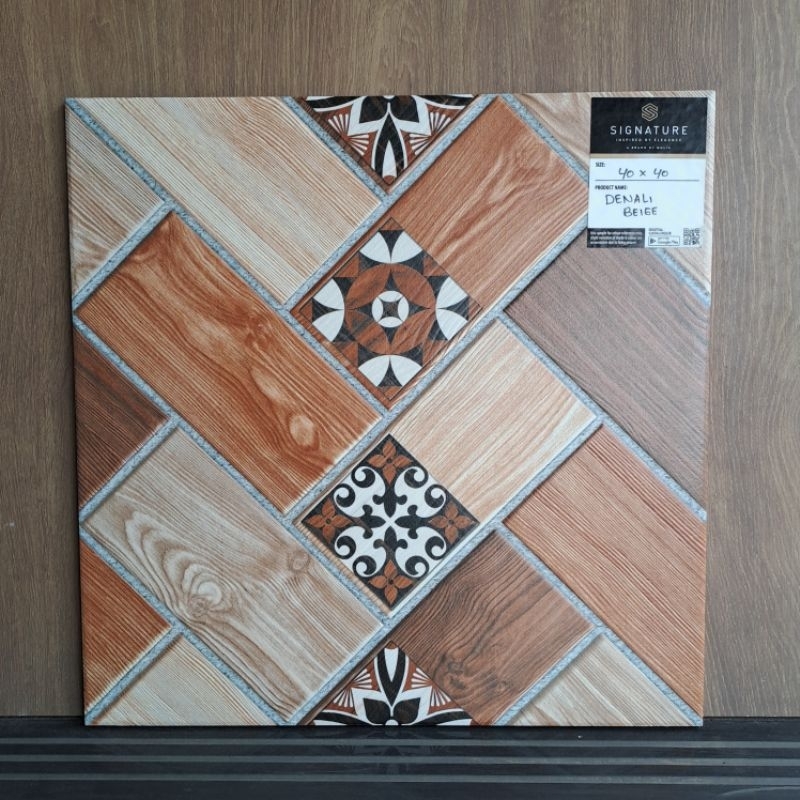Keramik Lantai Teras / Keramik Garasi / Keramik Lantai Kamar Mandi Mulia Signature 40x40 DENALI BEIG