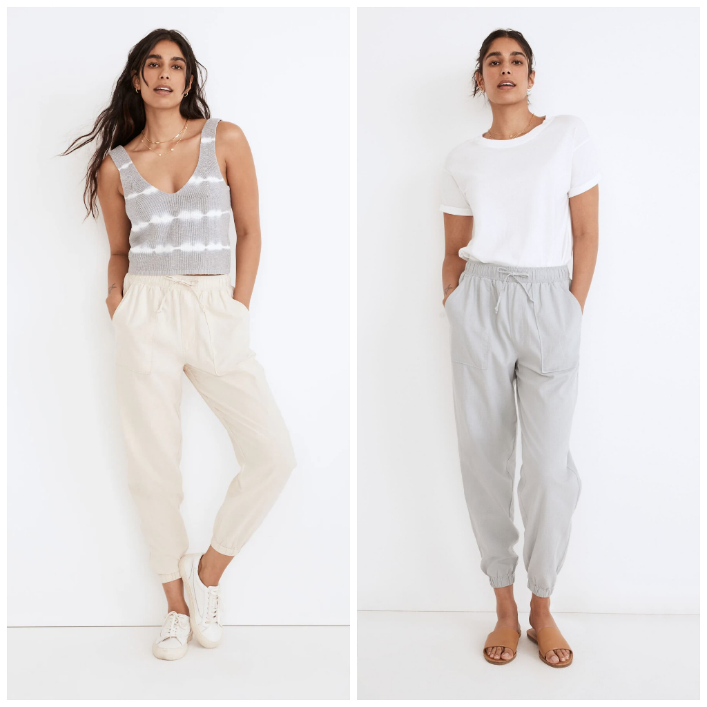 Celana Madewell Hemp-Cotton Pull-On High-Rise Jogger Pants