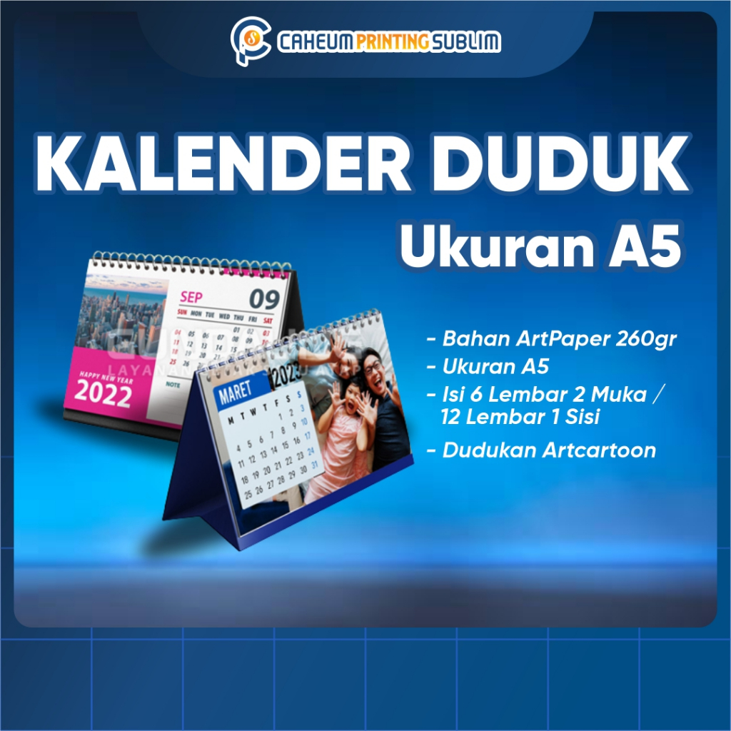 

Kalender Meja Kalender Duduk Ukuran A5 Custom